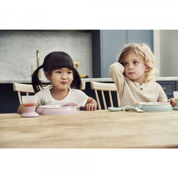 Coffret repas avec bavoir rose pastel Babybjorn