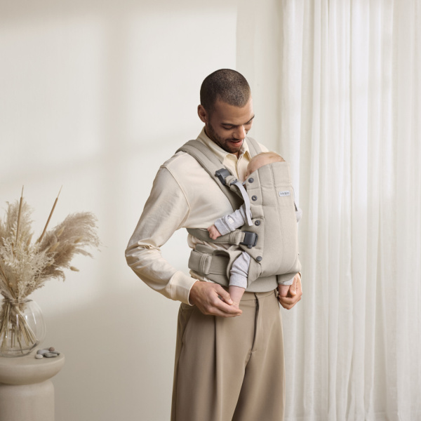 Porte bébé harmony melange tissé beige clair Babybjorn