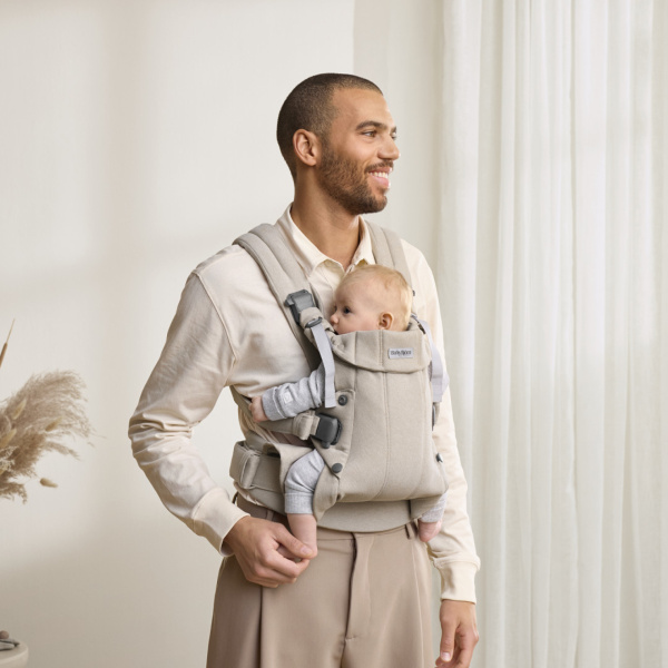 Porte bébé harmony melange tissé beige clair Babybjorn