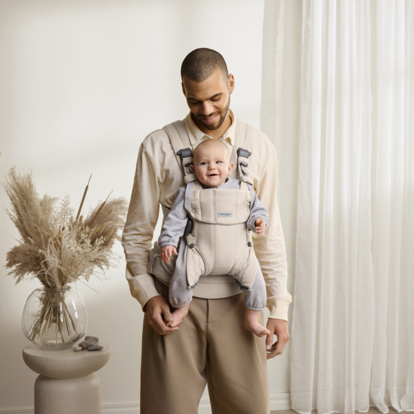 Porte bébé harmony melange tissé beige clair Babybjorn