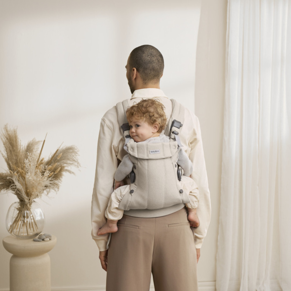 Porte bébé harmony melange tissé beige clair Babybjorn