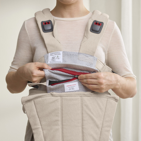 Porte bébé harmony melange tissé beige clair Babybjorn