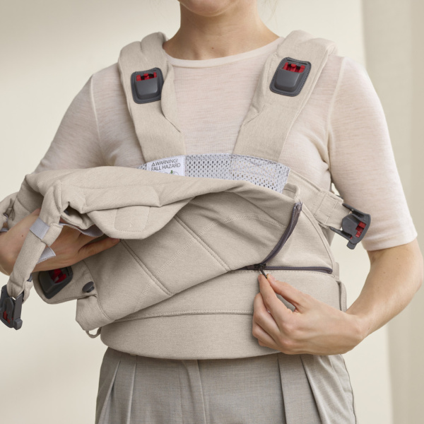 Porte bébé harmony melange tissé beige clair Babybjorn