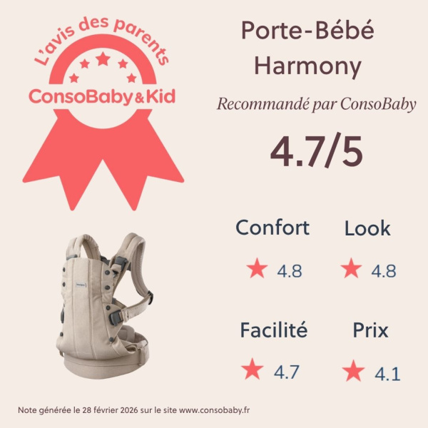 Porte bébé harmony melange tissé beige clair Babybjorn