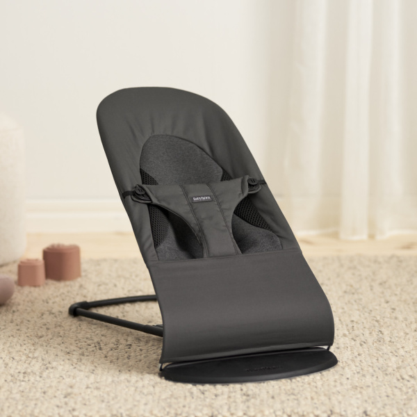Transat bébé balance soft tissé jersey tri fabric gris foncé Babybjorn