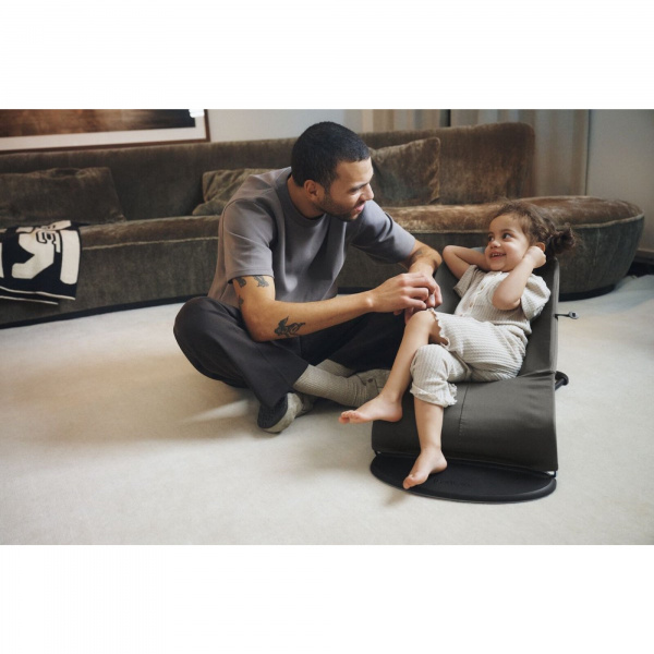 Transat bébé balance soft tissé jersey tri fabric gris foncé Babybjorn