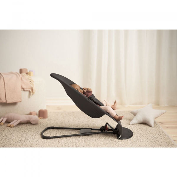 Transat bébé balance soft tissé jersey tri fabric gris foncé Babybjorn