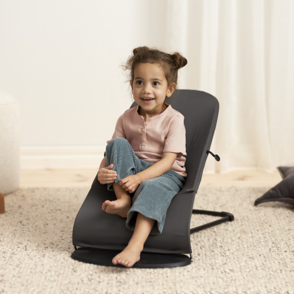 Transat bébé balance soft tissé jersey tri fabric gris foncé Babybjorn