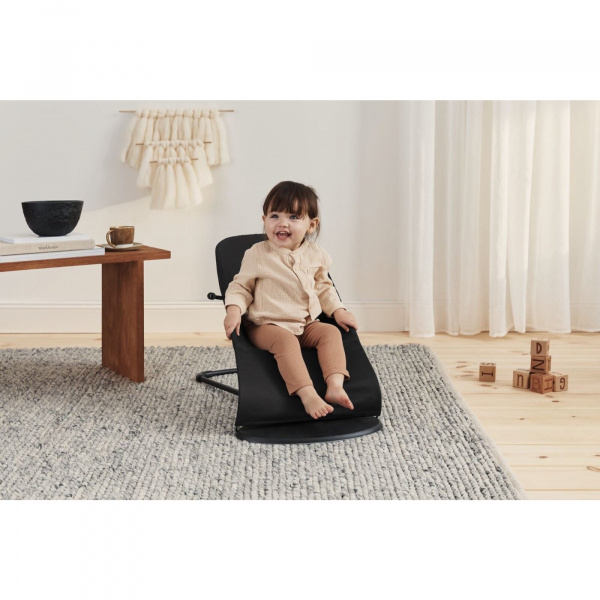 Transat bébé balance soft tissé noir et gris foncé Babybjorn