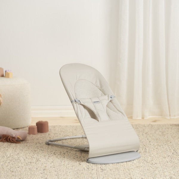 Transat bébé balance soft tissé jersey tri fabric beige clair Babybjorn