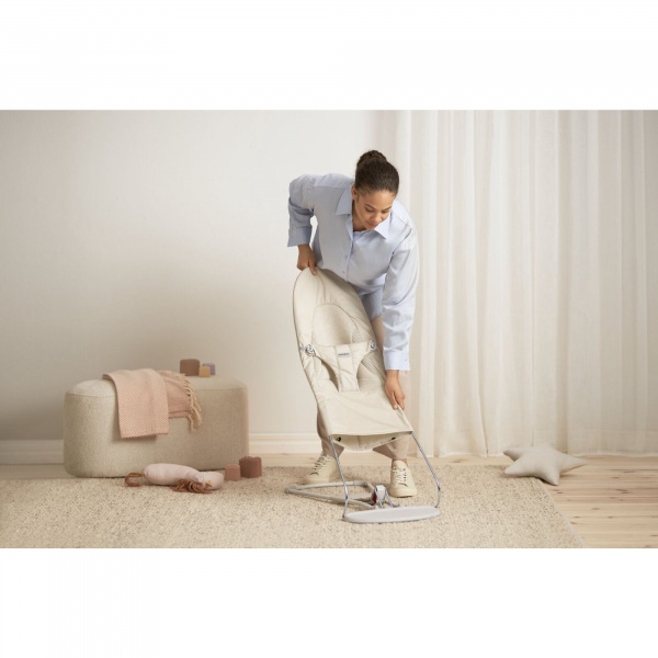 Transat bébé balance soft tissé jersey tri fabric beige clair Babybjorn