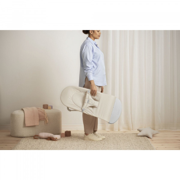 Transat bébé balance soft tissé jersey tri fabric beige clair Babybjorn