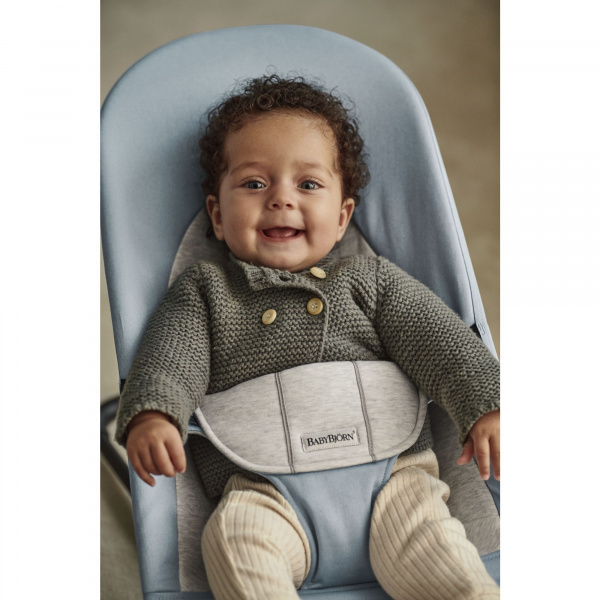 Transat bébé balance soft coton et jersey bleu et gris Babybjorn