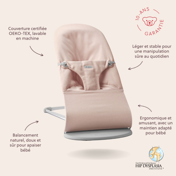 Transat bébé bliss coton matelassé pétale bleu Babybjorn