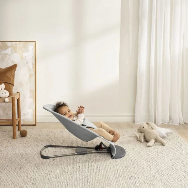 Transat bébé bliss coton gris clair Babybjorn