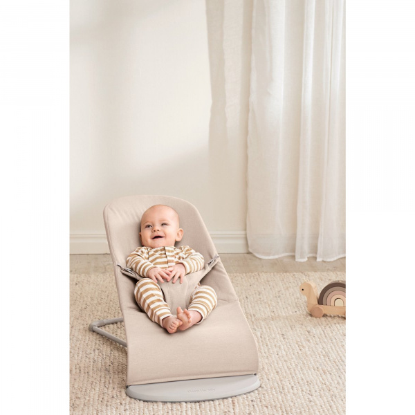 Transat bébé bliss mélange tissé chiné beige clair Babybjorn