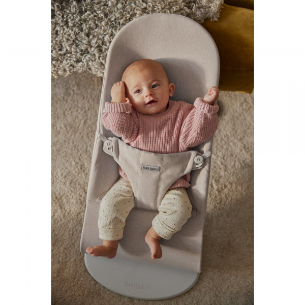 Transat bébé bliss mélange tissé chiné beige clair Babybjorn
