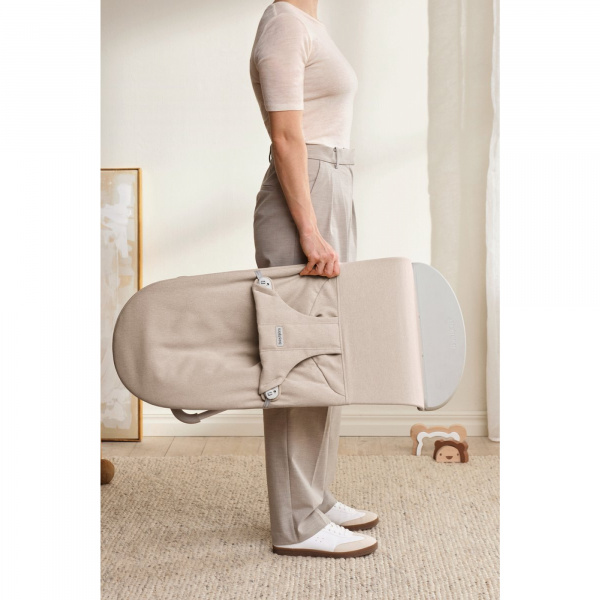 Transat bébé bliss mélange tissé chiné beige clair Babybjorn