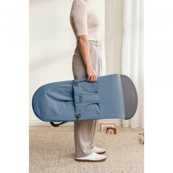 Transat bébé bliss mélange tissé chiné bleu Babybjorn