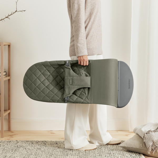 Transat bébé bliss coton matelassé classique vert foncé Babybjorn
