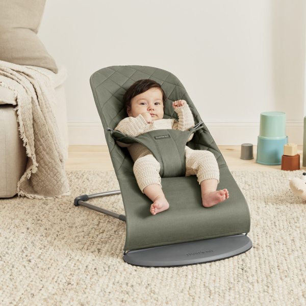 Transat bébé bliss coton matelassé classique vert foncé Babybjorn