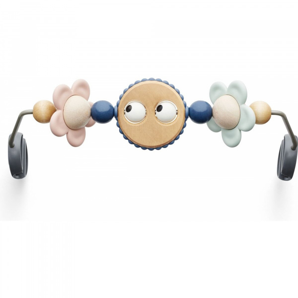 Pack transat bliss tissé matelassage pétale gris sable avec arche de jeux yeux espiègles Babybjorn