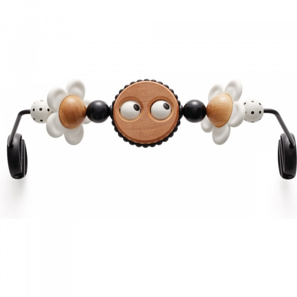 Pack transat bliss tissé matelassage pétale gris sable avec arche de jeux yeux espiègles Babybjorn