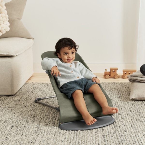 Transat bébé bliss coton matelassé pétale vert foncé Babybjorn