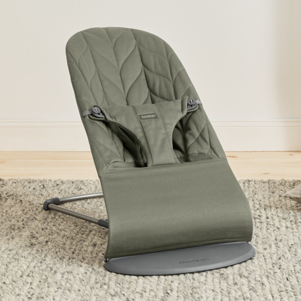 Transat bébé bliss coton matelassé pétale vert foncé Babybjorn