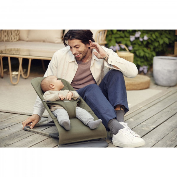 Transat bébé bliss coton gris clair Babybjorn