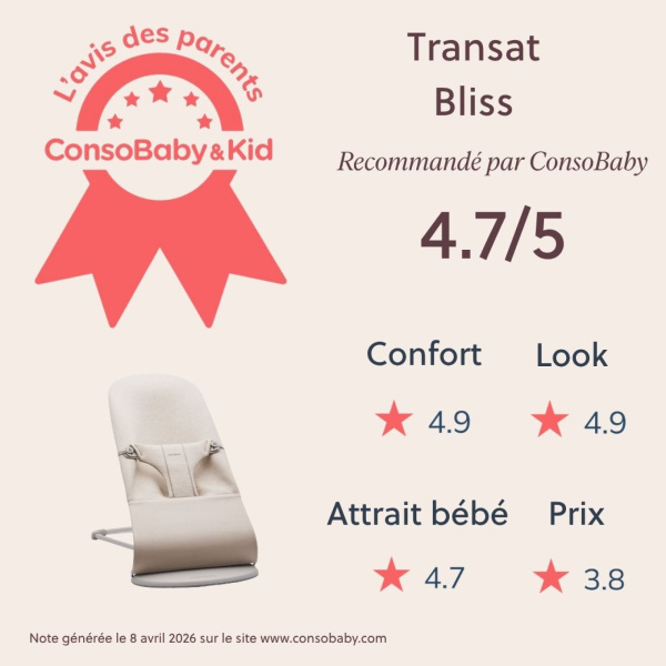 Transat bébé bliss mélange tissé chiné bleu Babybjorn
