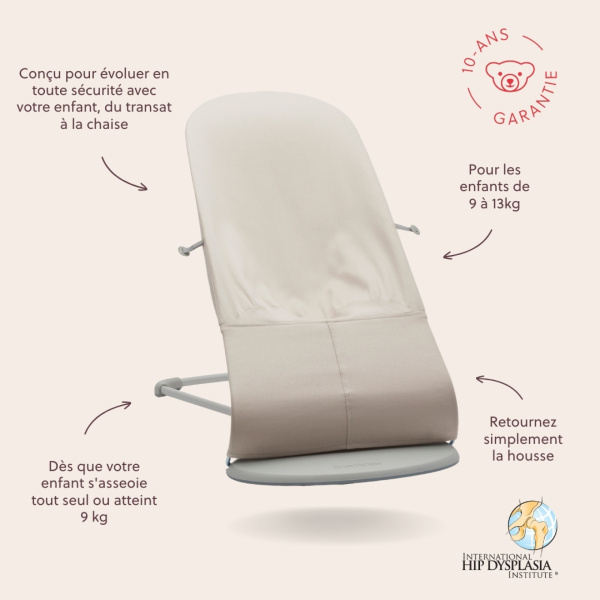 Transat bébé bliss mélange tissé chiné bleu Babybjorn