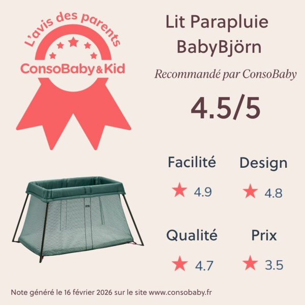 Lit parapluie light vert foncé Babybjorn