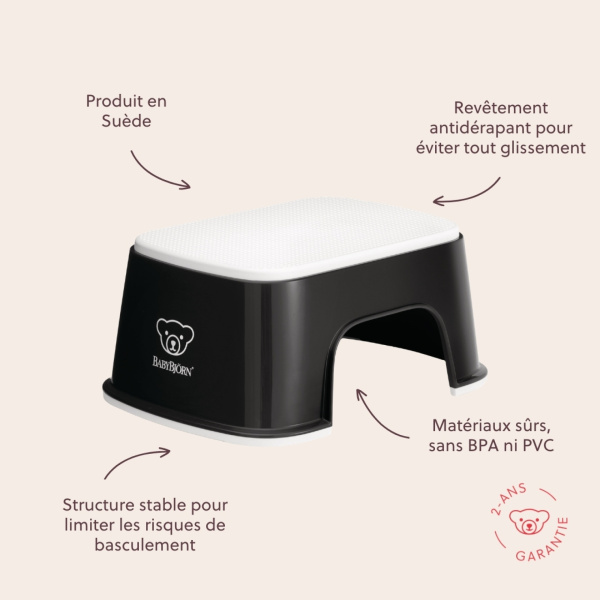 Marche pied enfant noir et blanc Babybjorn