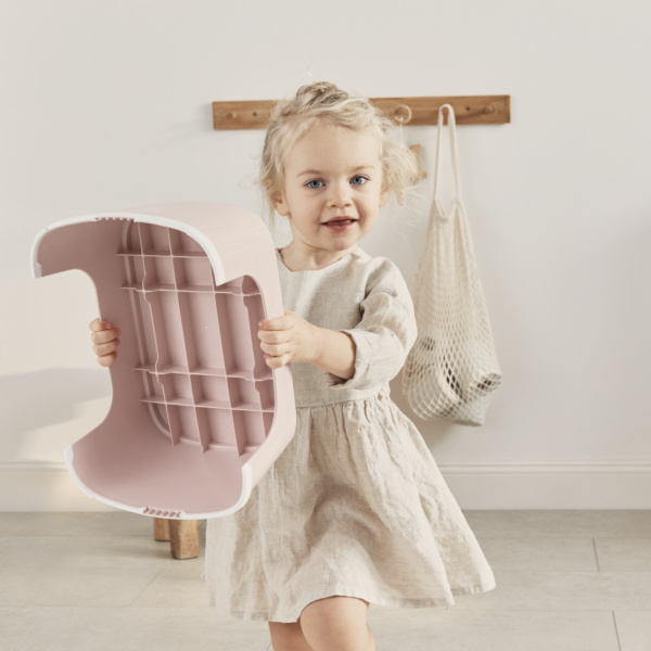 Marche pied enfant rose pastel et blanc Babybjorn