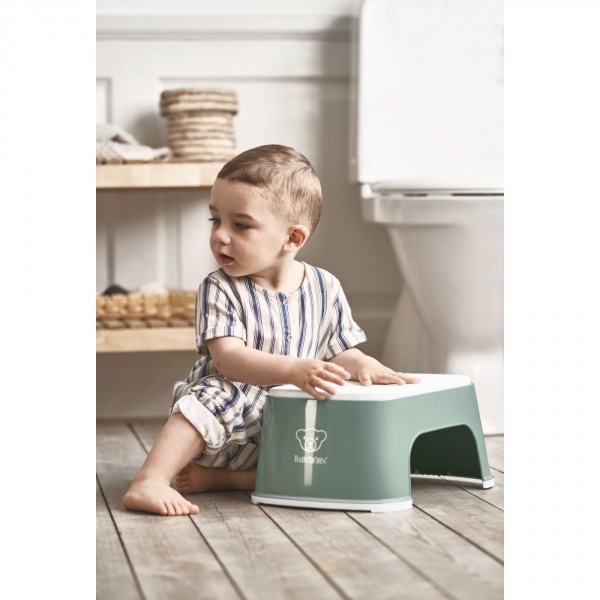 Marche pied enfant vert profond et blanc Babybjorn