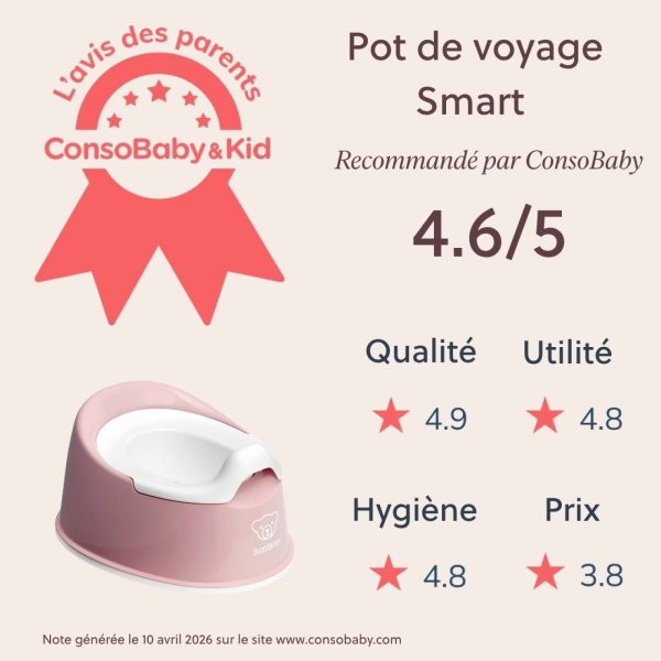 Pot smart rose pastel et blanc Babybjorn