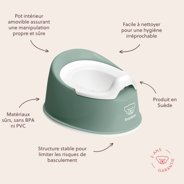 Pot smart vert profond et blanc Babybjorn