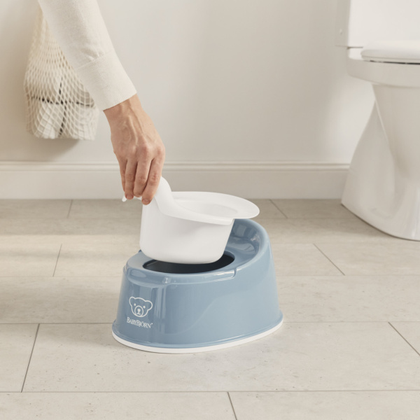 Pot smart bleu profond et blanc Babybjorn