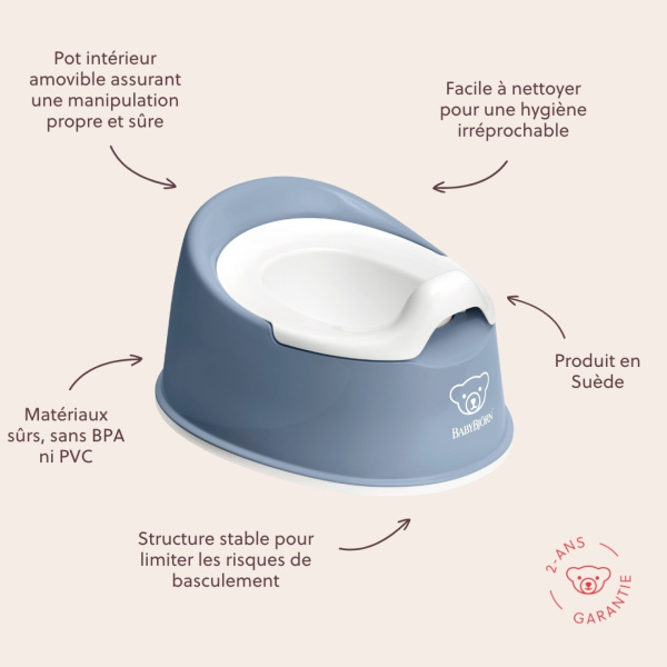 Pot smart bleu profond et blanc Babybjorn