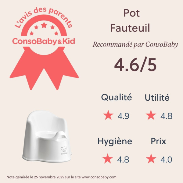 Pot fauteuil blanc et gris Babybjorn