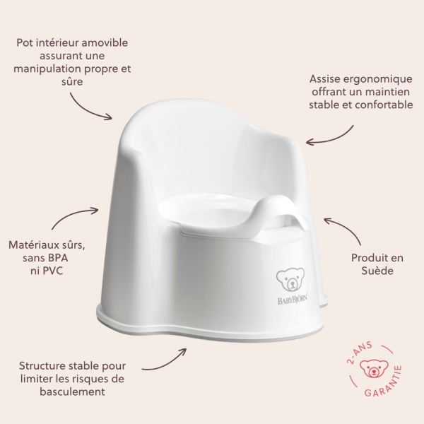 Pot fauteuil blanc et gris Babybjorn