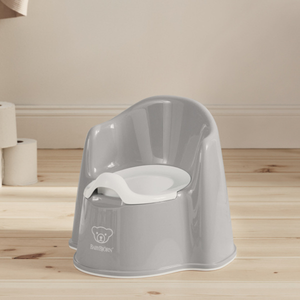 Pot fauteuil gris et blanc Babybjorn