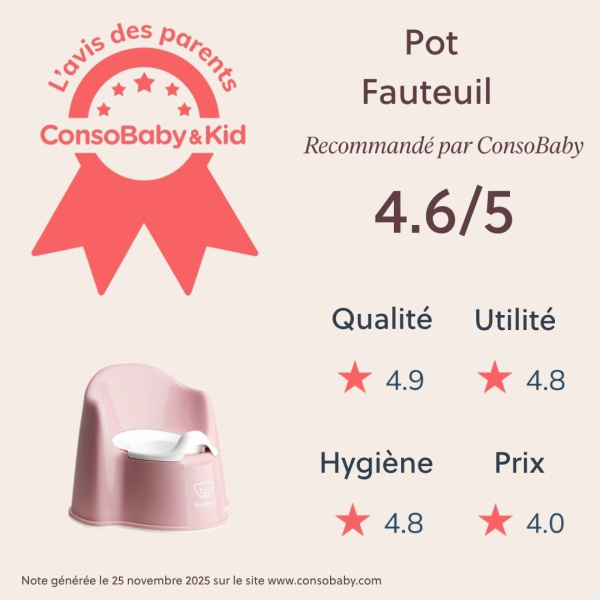 Pot fauteuil rose pastel et blanc Babybjorn