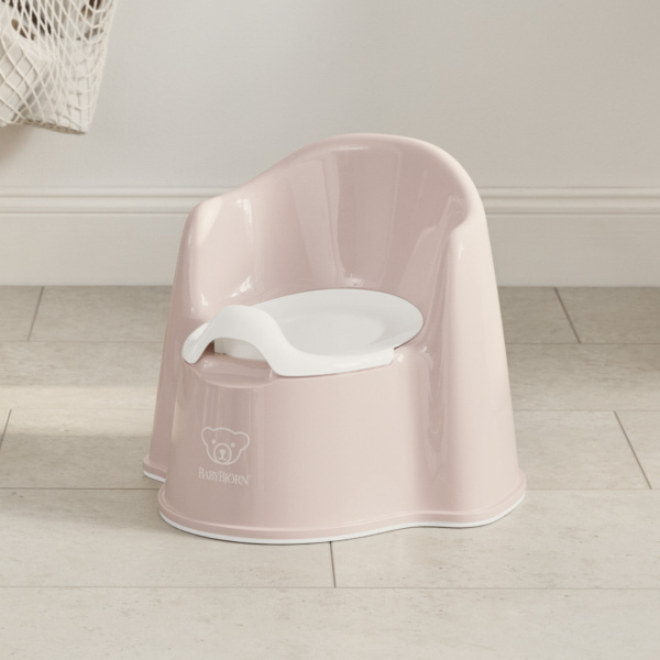 Pot fauteuil rose pastel et blanc Babybjorn