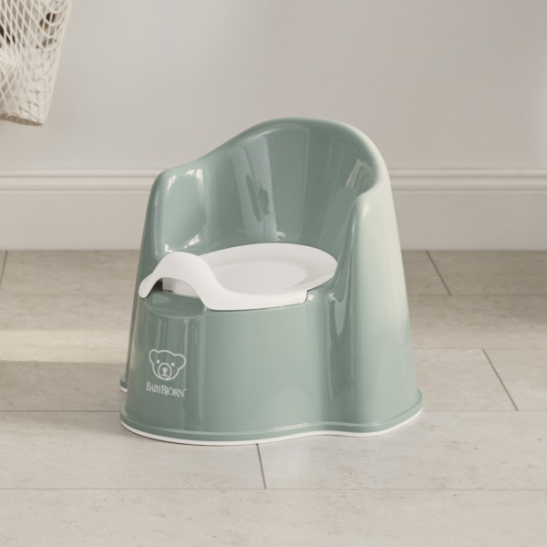 Pot fauteuil vert profond et blanc Babybjorn