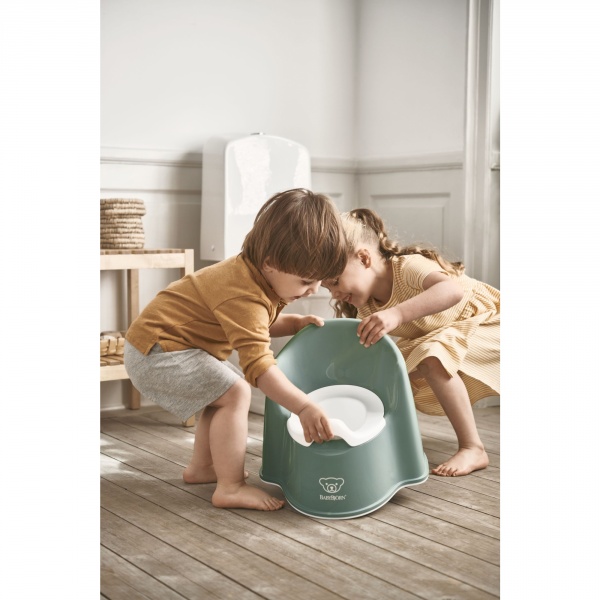 Pot fauteuil vert profond et blanc Babybjorn