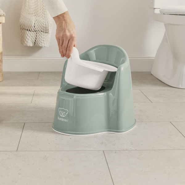 Pot fauteuil vert profond et blanc Babybjorn