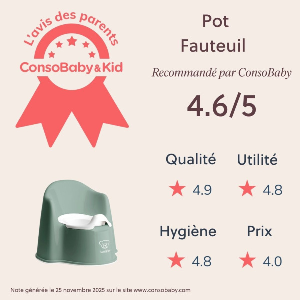 Pot fauteuil vert profond et blanc Babybjorn