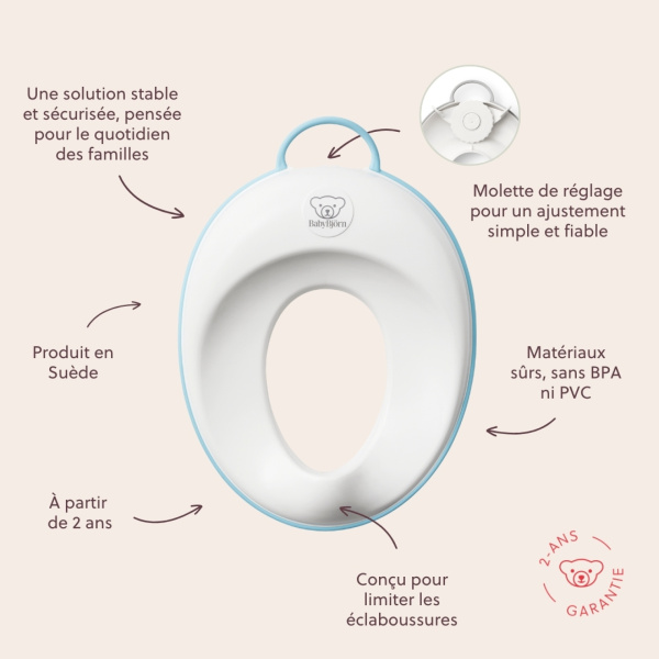 Réducteur de toilette blanc et turquoise Babybjorn